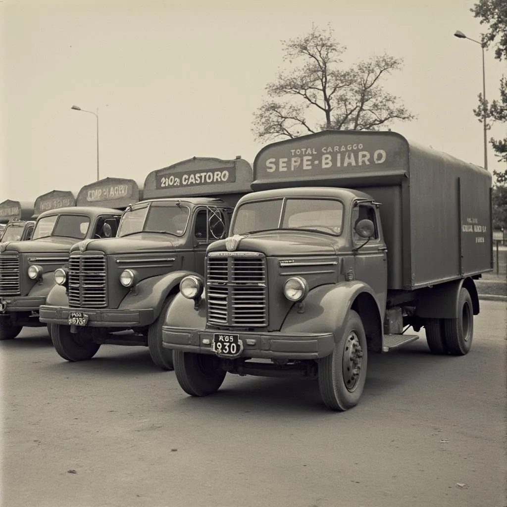 Primeros camiones de Total Cargo Services en los años iniciales